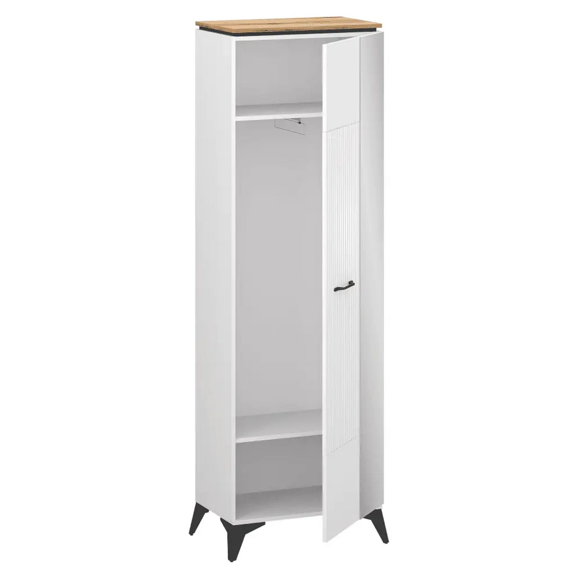 Dulap ingust alb VELUTTO, PAL, 63x39x205 cm