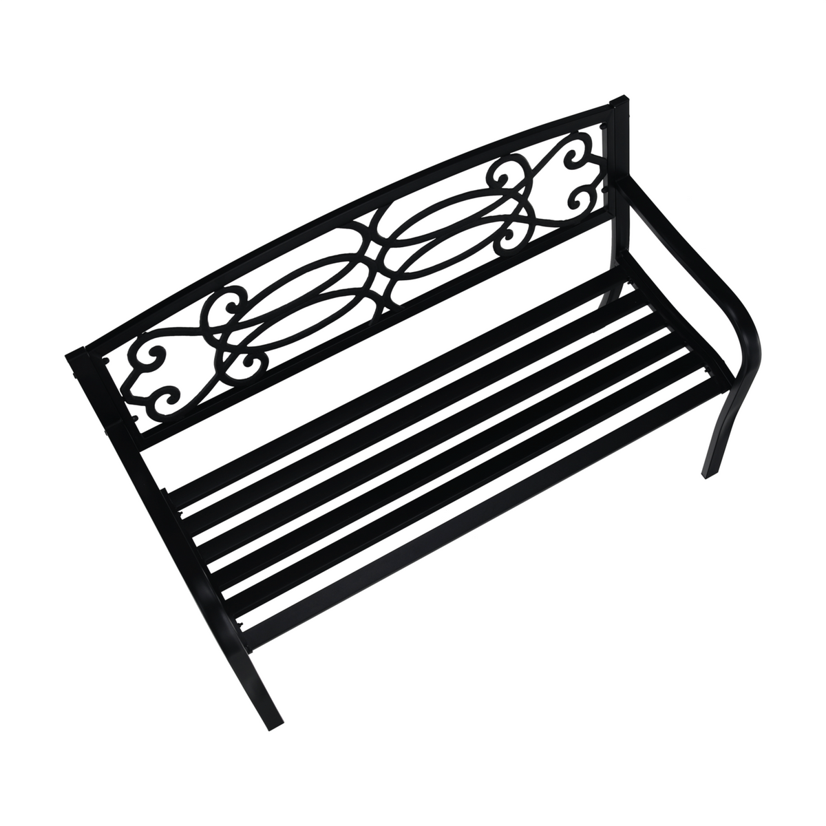 Banca gradina VENDA, negru, metal, 127x60x85 cm