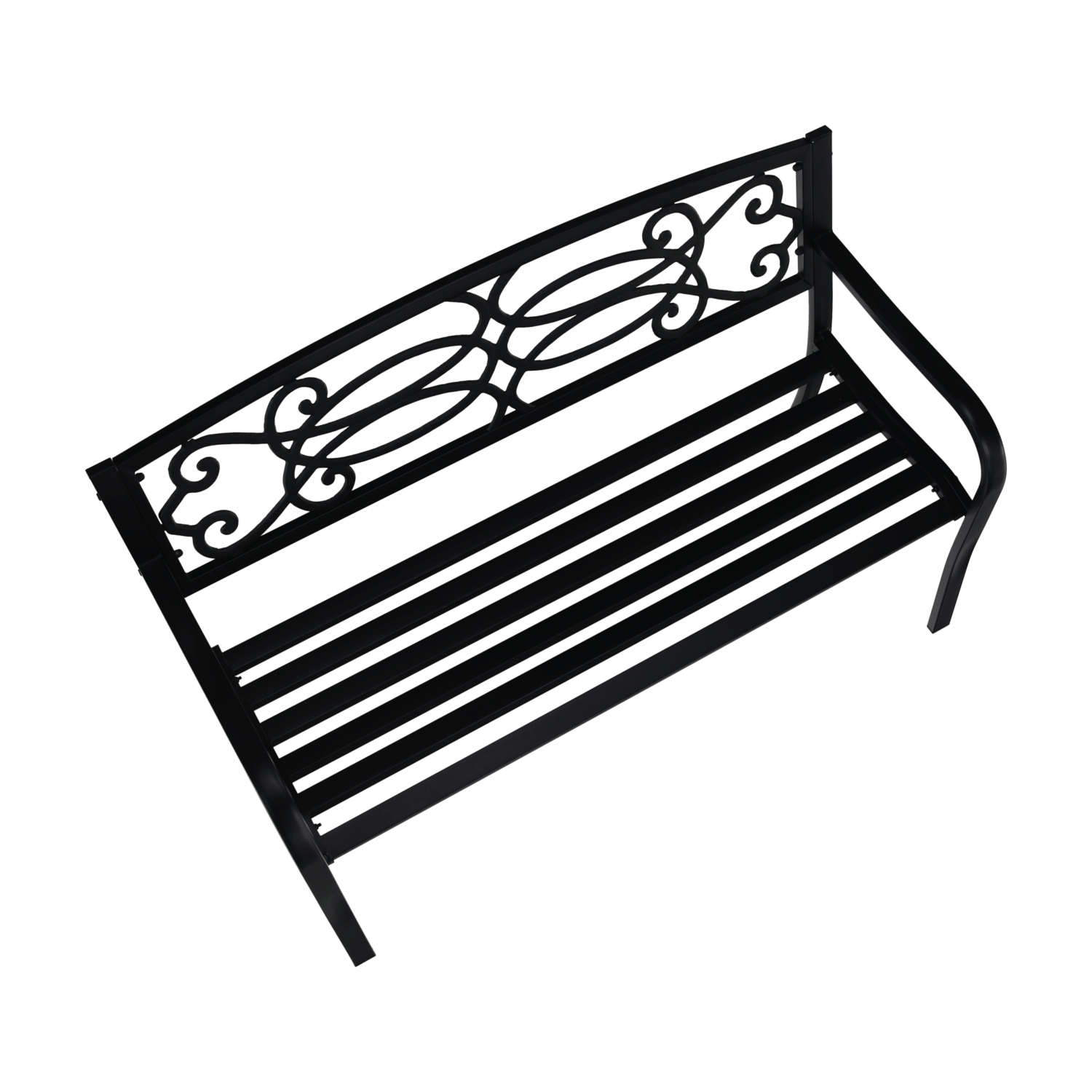 Banca gradina VENDA, negru, metal, 127x60x85 cm