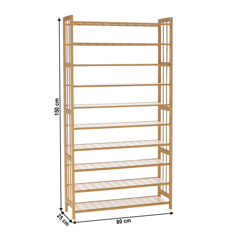 Pantofar VERTO, bambus natural, lemn, 80x25x150 cm