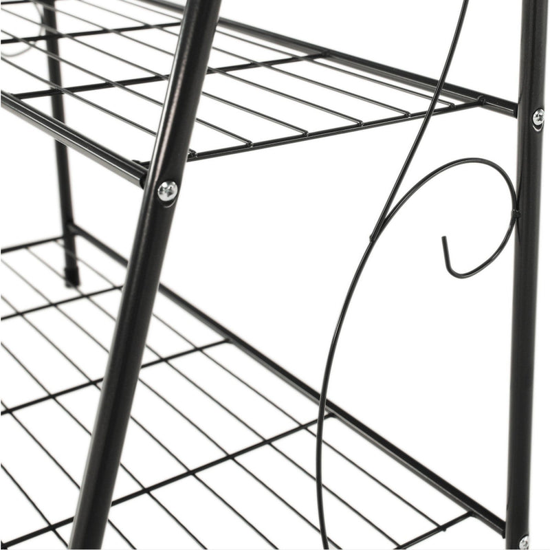 Raft VERUMA, gri închis, metal, 3 rafturi, 63.5x31.5x72 cm