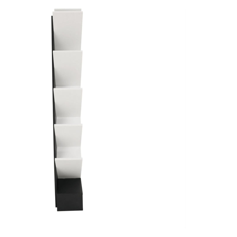 Etajera VEVEY, alb/negru, PAL melaminat, 59x150x21,6 cm