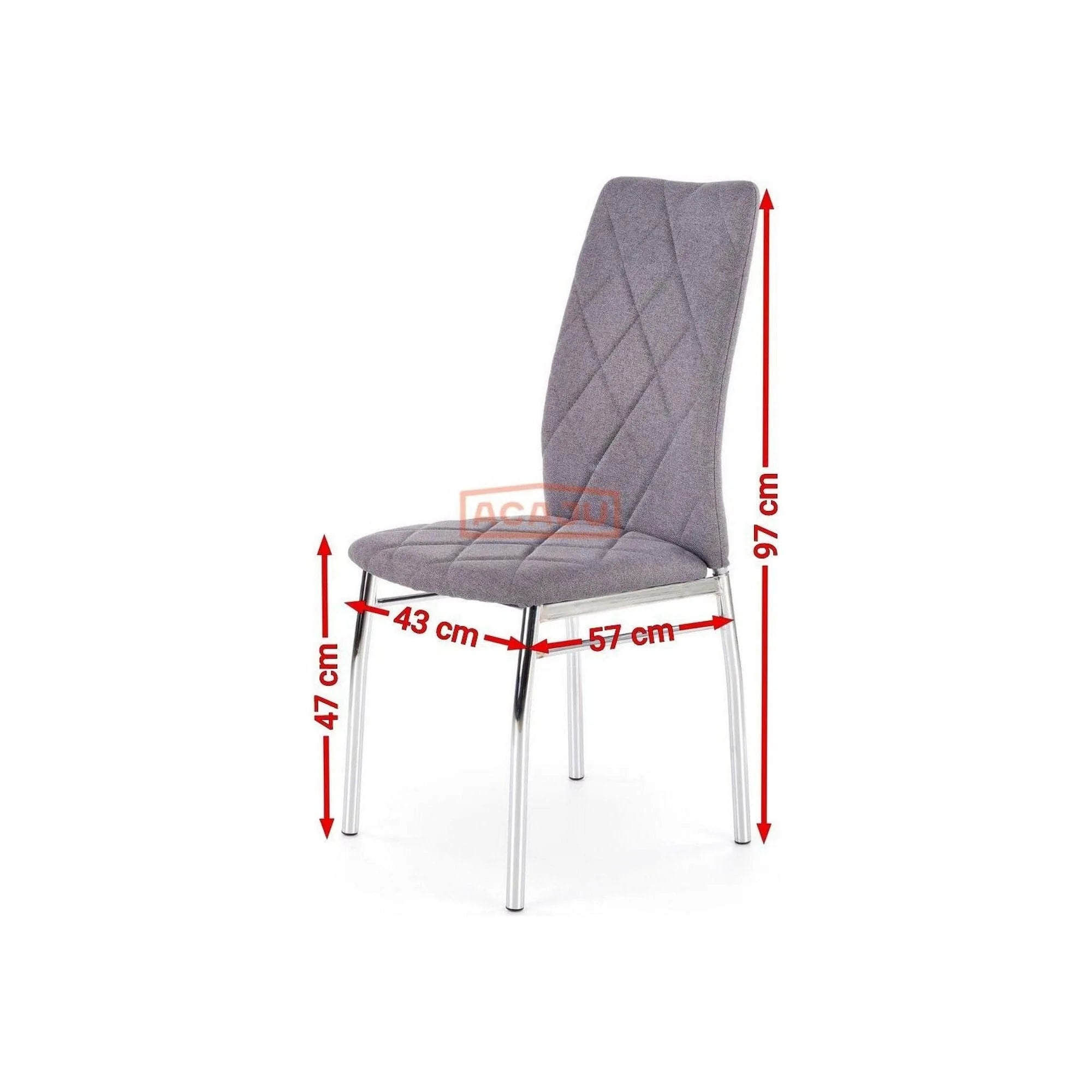 Scaun  bucatarie K309, gri deschis/crom, stofa clasica/metal, 43X57X97 CM