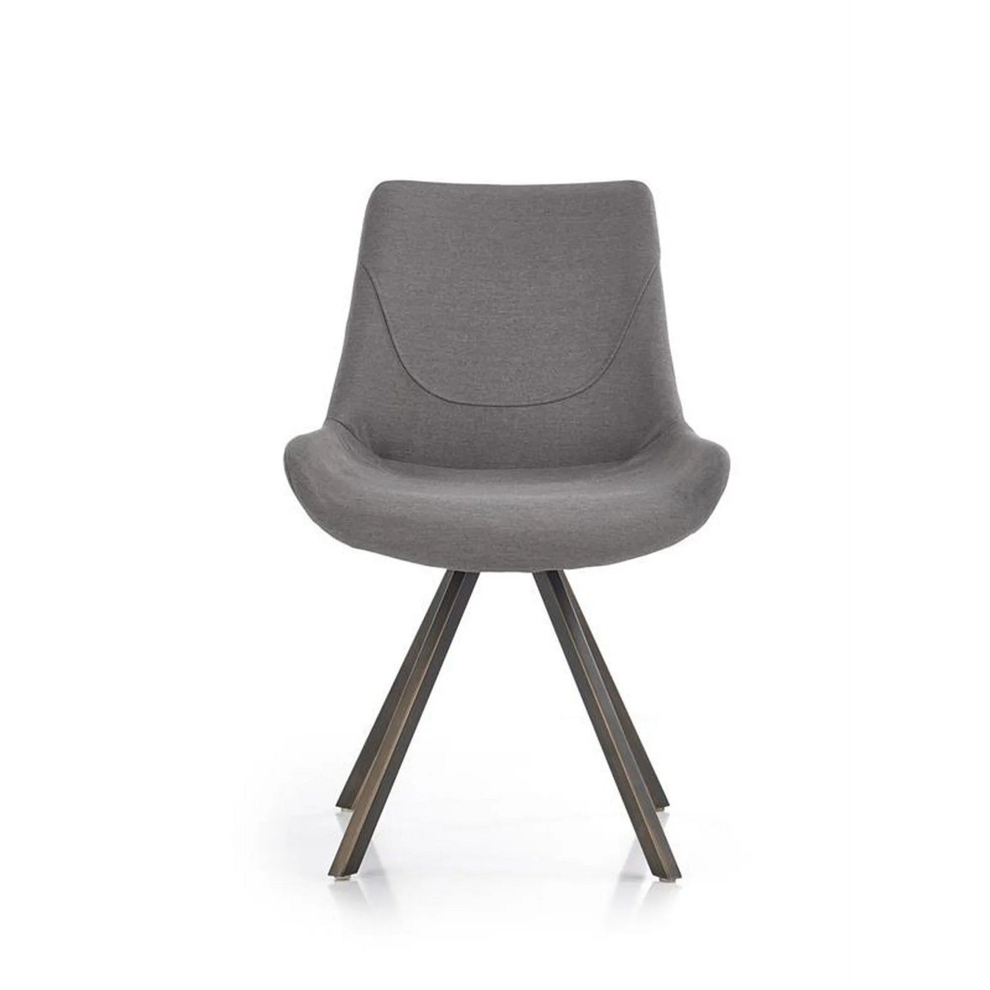 Scaun tapitat K290, gri/auriu antic, stofa clasica/metal, 56X59X86 CM