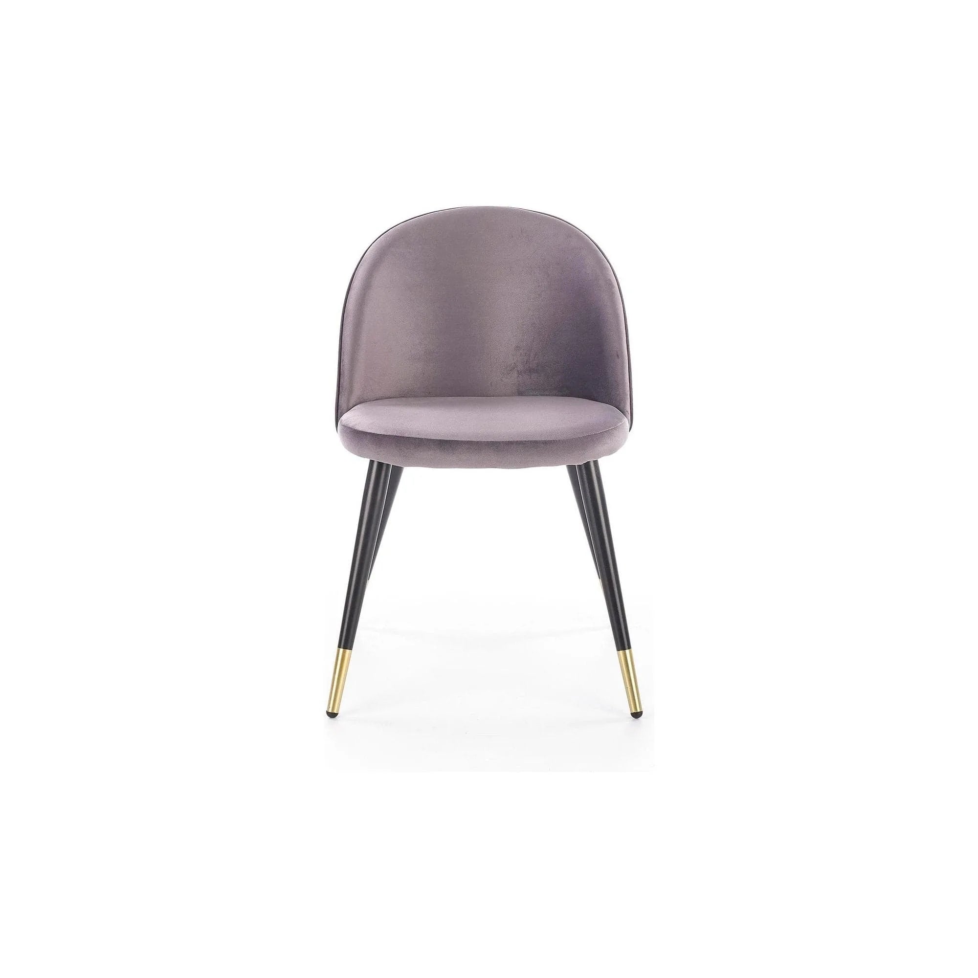 Scaun tapitat gri K315, gri inchis/negru, stofa catifelata/metal, 50x55x76 cm