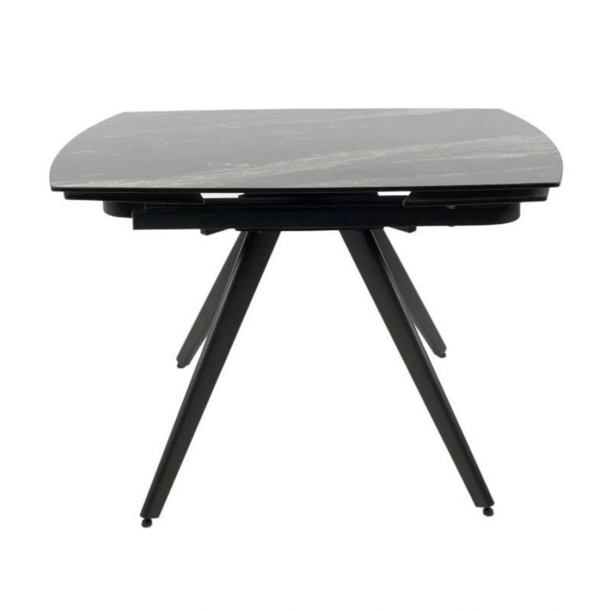 Masa extensibila VIGO, negru cu efect de marmura, ceramica/metal, 120/180x80x77 cm