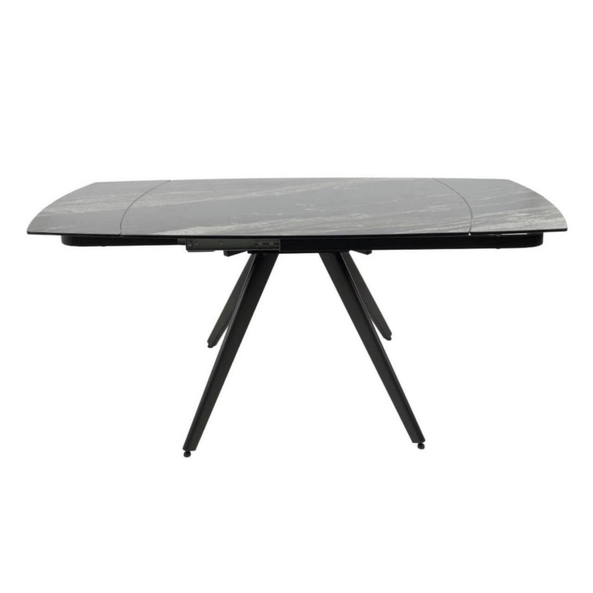 Masa extensibila VIGO, negru cu efect de marmura, ceramica/metal, 120/180x80x77 cm