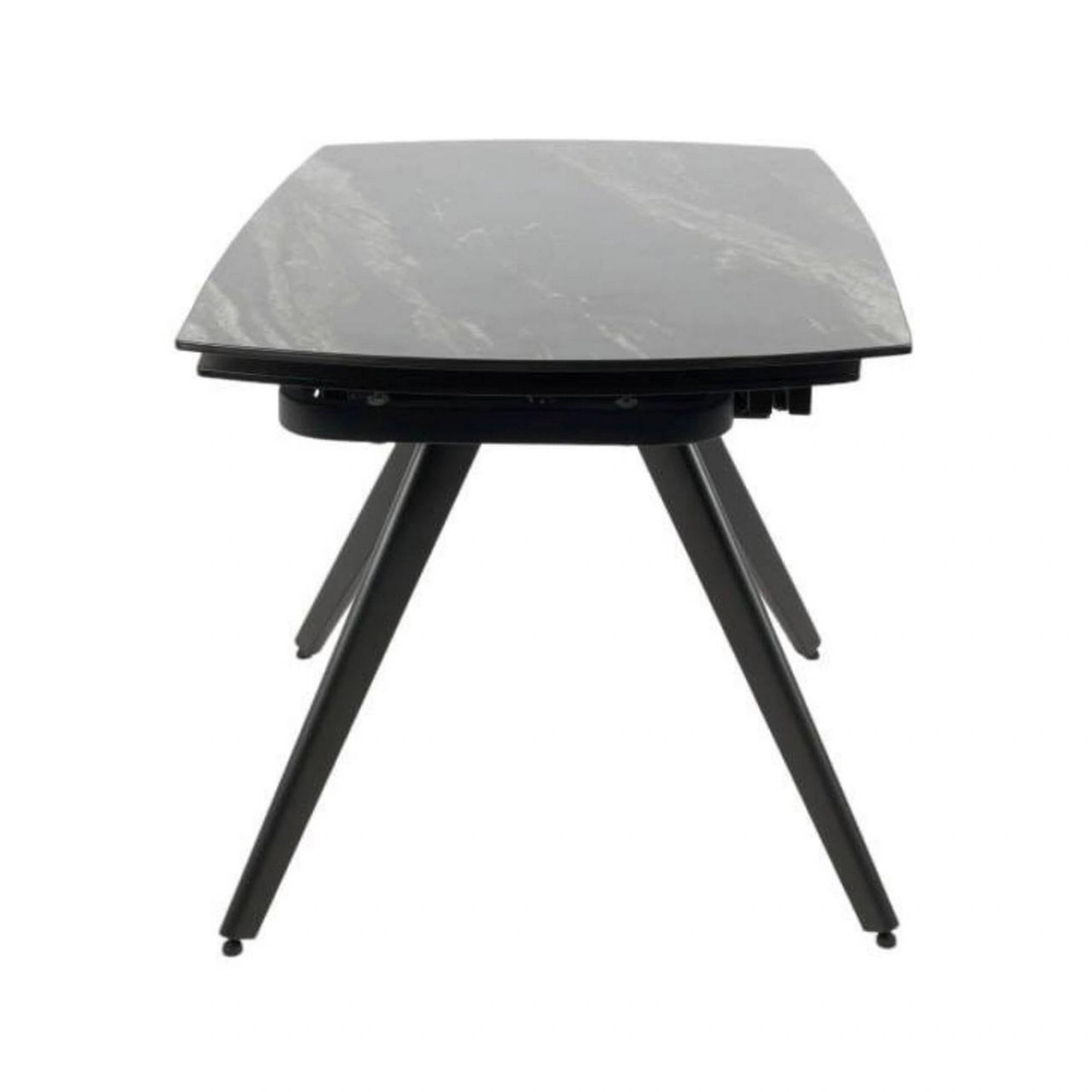Masa extensibila VIGO, negru cu efect de marmura, ceramica/metal, 120/180x80x77 cm