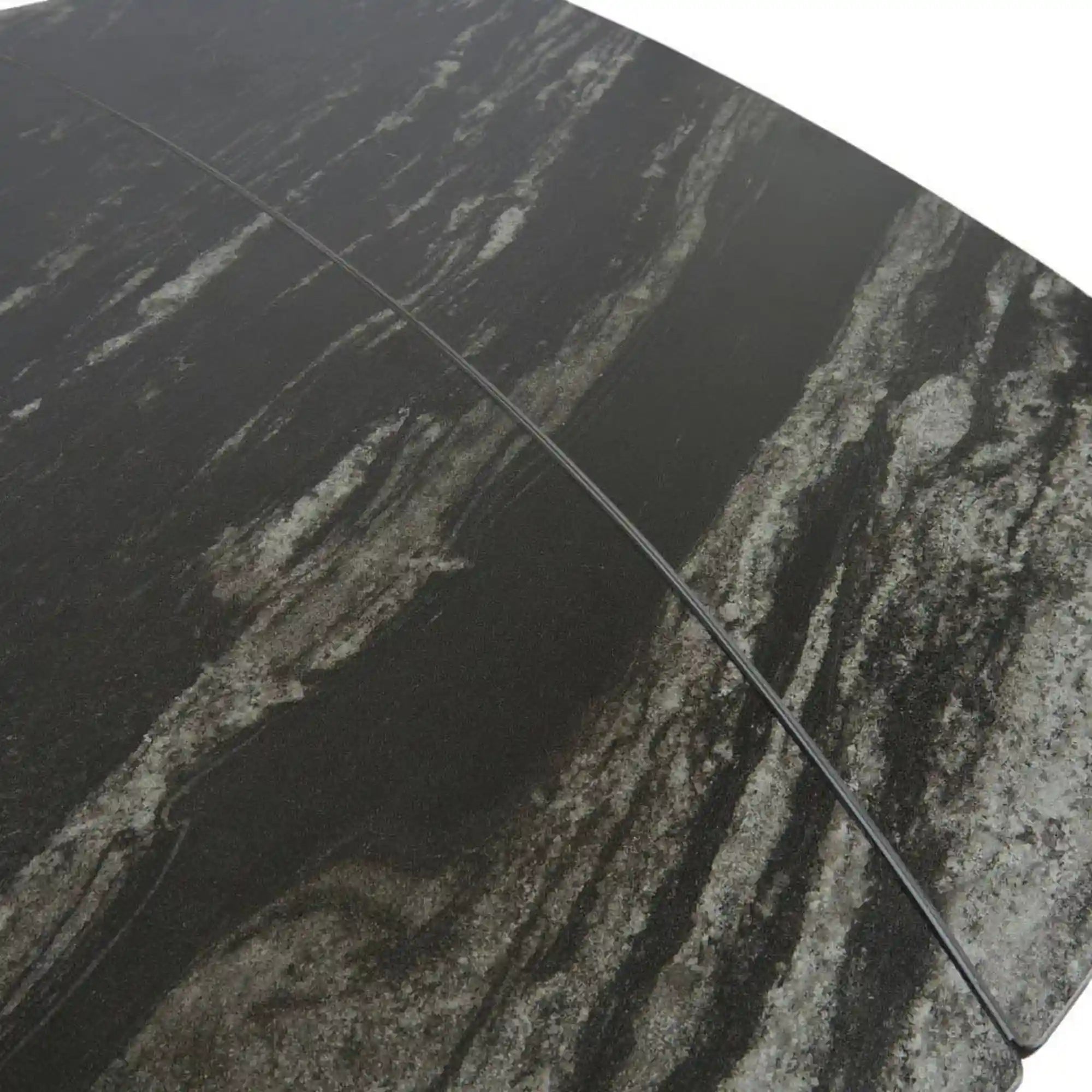 Masa extensibila VIGO, negru cu efect de marmura, ceramica/metal, 120/180x80x77 cm