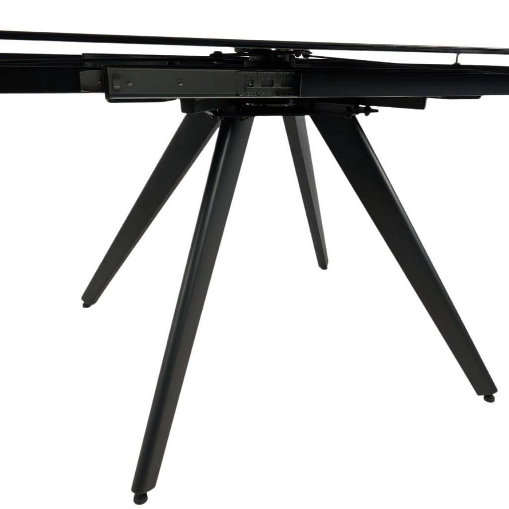 Masa extensibila VIGO, negru cu efect de marmura, ceramica/metal, 120/180x80x77 cm