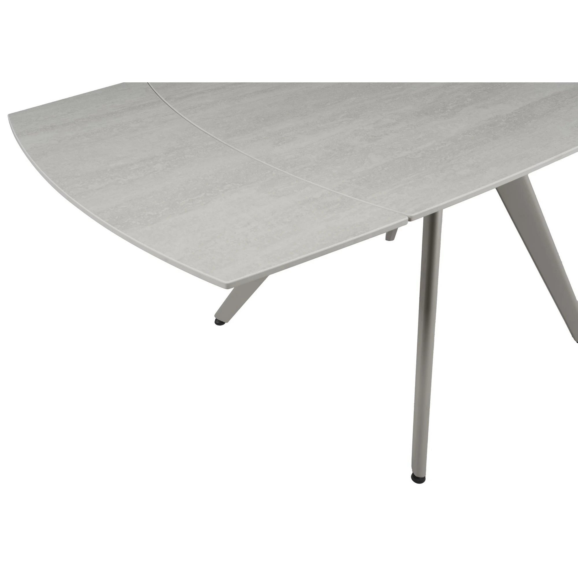 Masa extensibila VIGO, gri cu efect de piatra, ceramica/metal, 120/180x80x77 cm