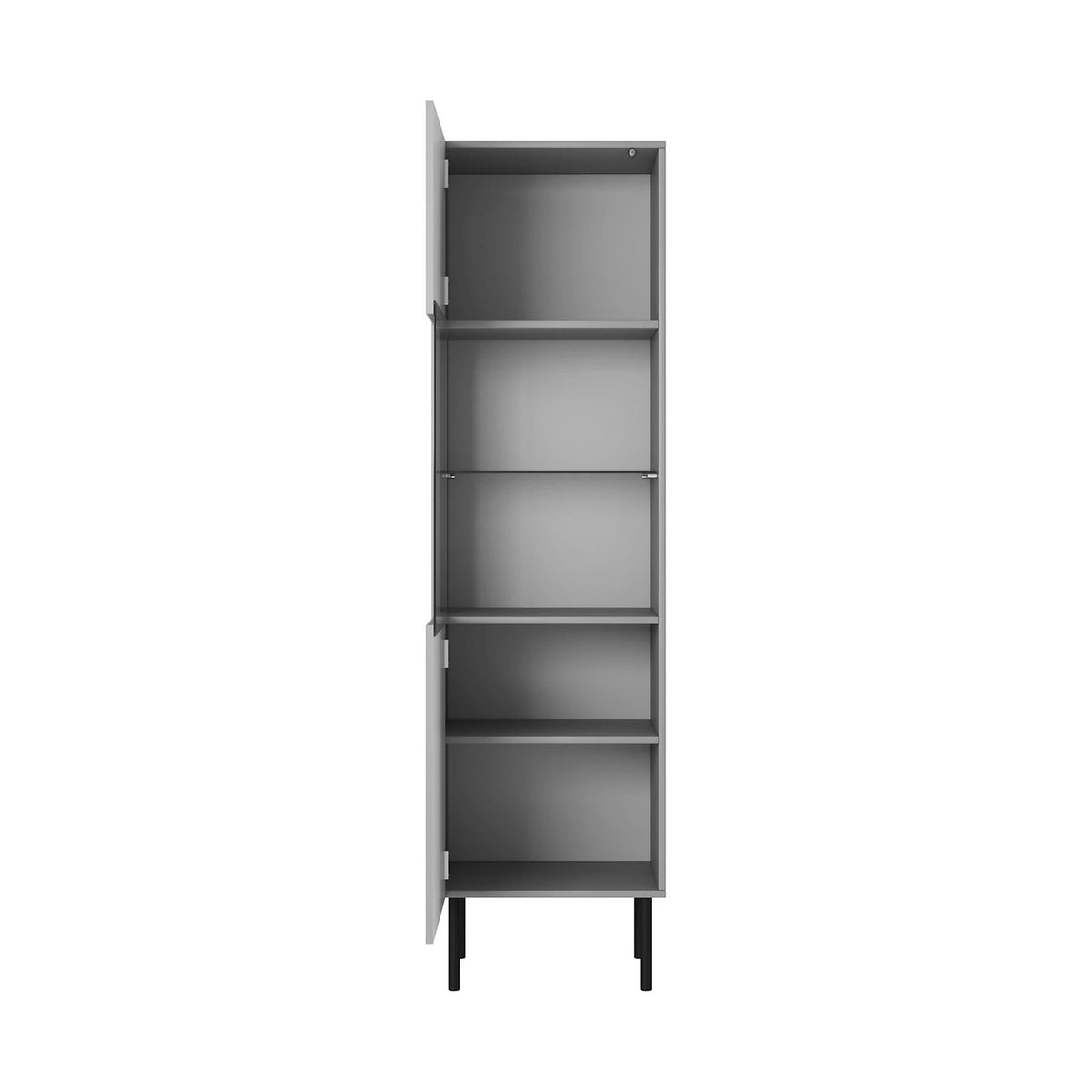 Vitrina ASENSIO, gri mat, PAL/metal, 50x42x180 cm