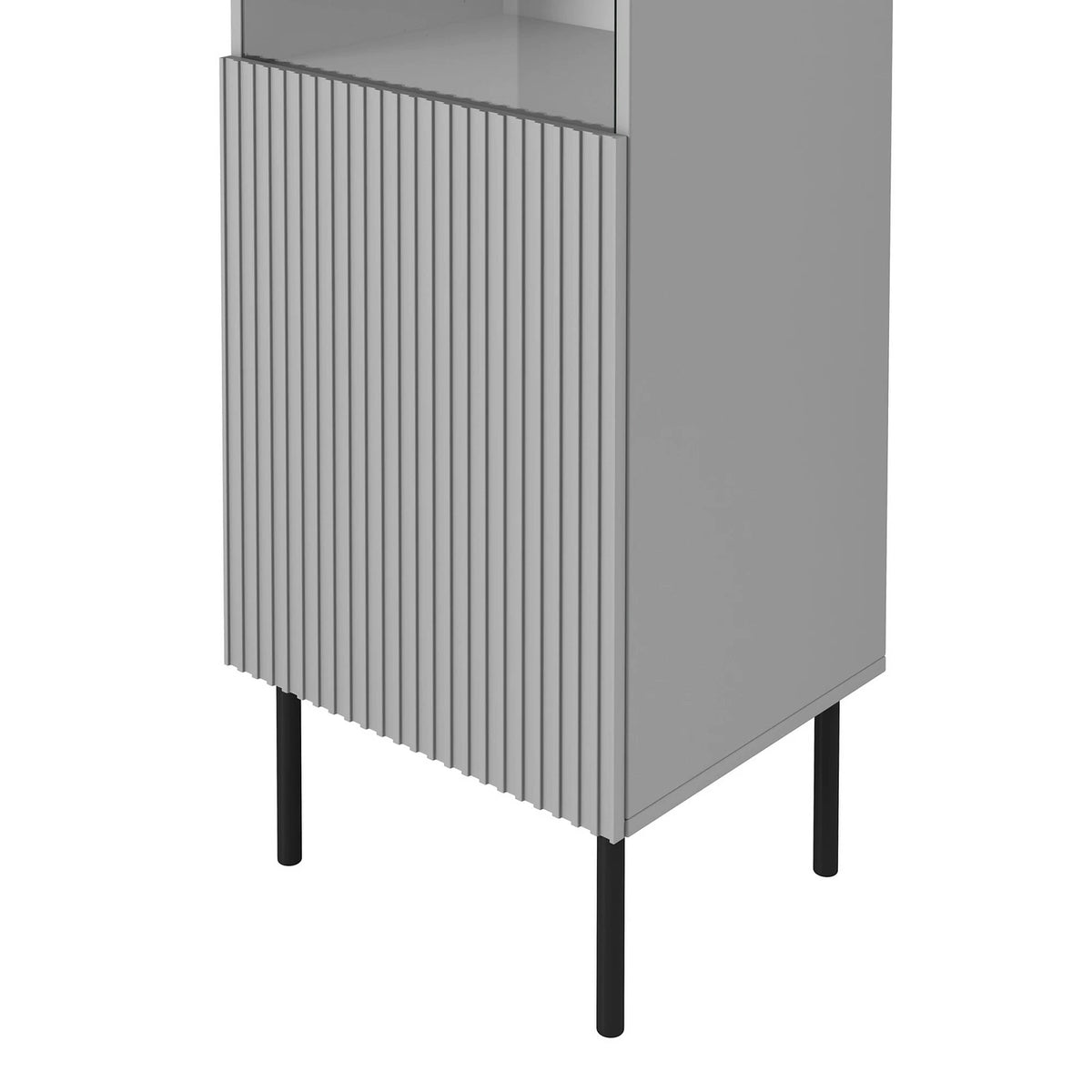 Vitrina ASENSIO, gri mat, PAL/metal, 50x42x180 cm