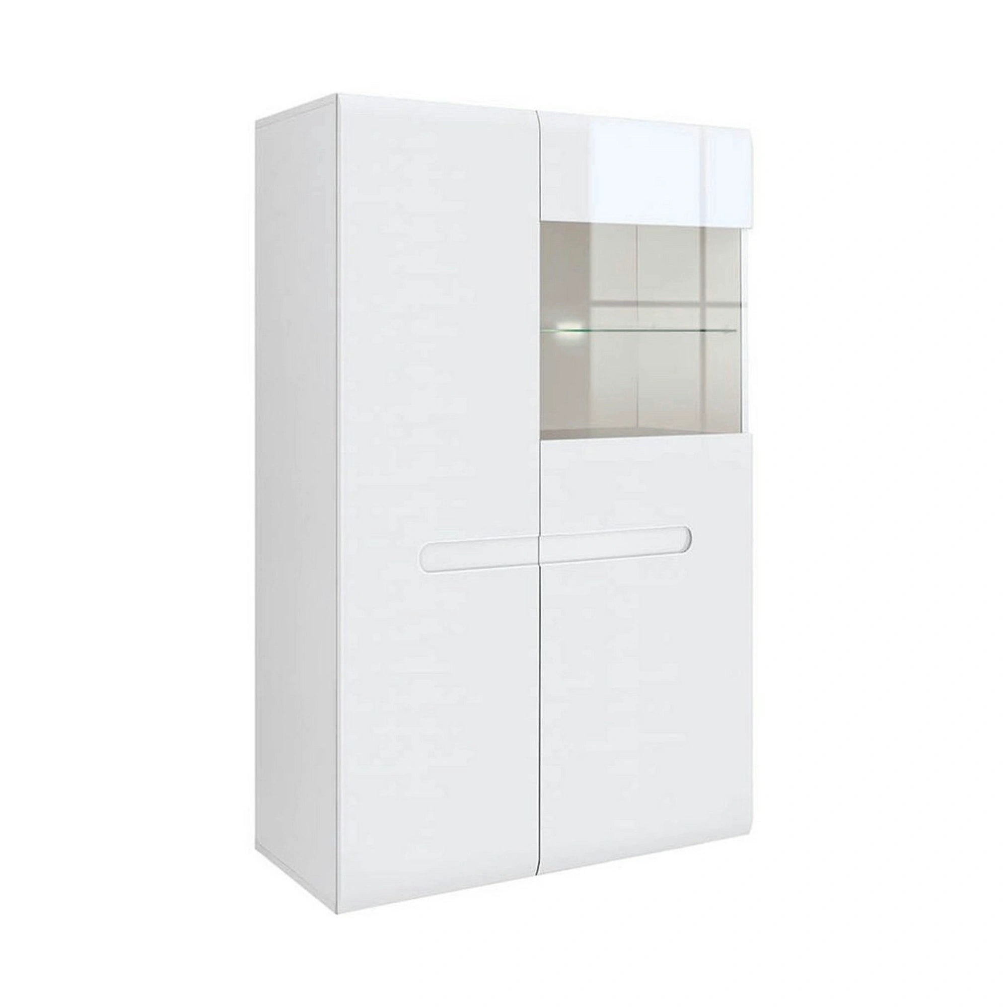 Vitrina AZTECA TRIO, alb, PAL/sticla, cu iluminare LED, 90x41x145 cm