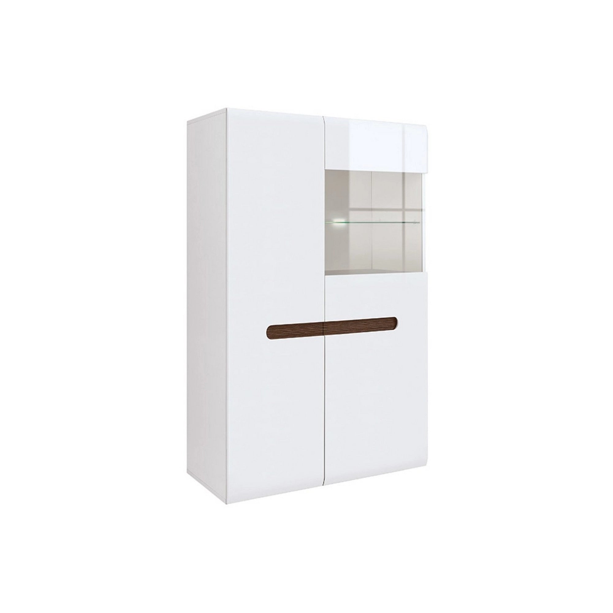 Vitrina AZTECA TRIO, alb, PAL/sticla, cu iluminare LED, 90x41x145 cm