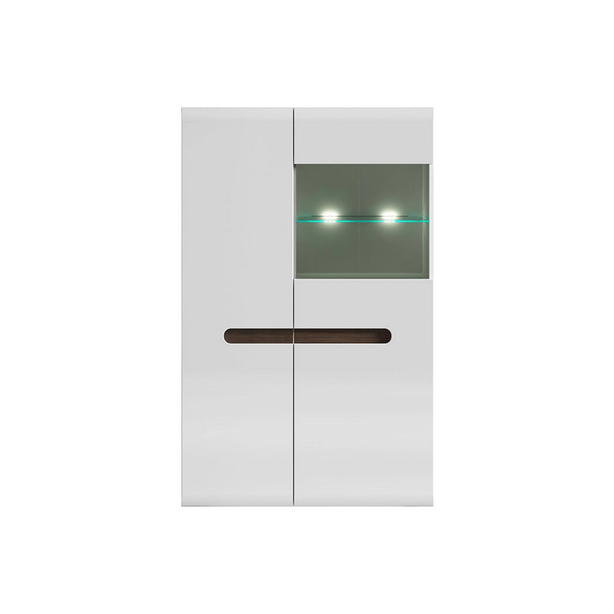 Vitrina AZTECA TRIO, alb, PAL/sticla, cu iluminare LED, 90x41x145 cm