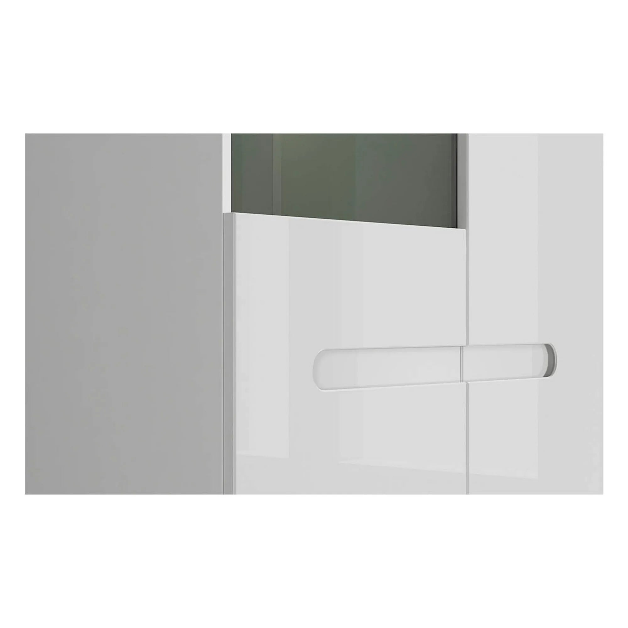 Vitrina AZTECA TRIO, alb, PAL/sticla, cu iluminare LED, 90x41x193 cm