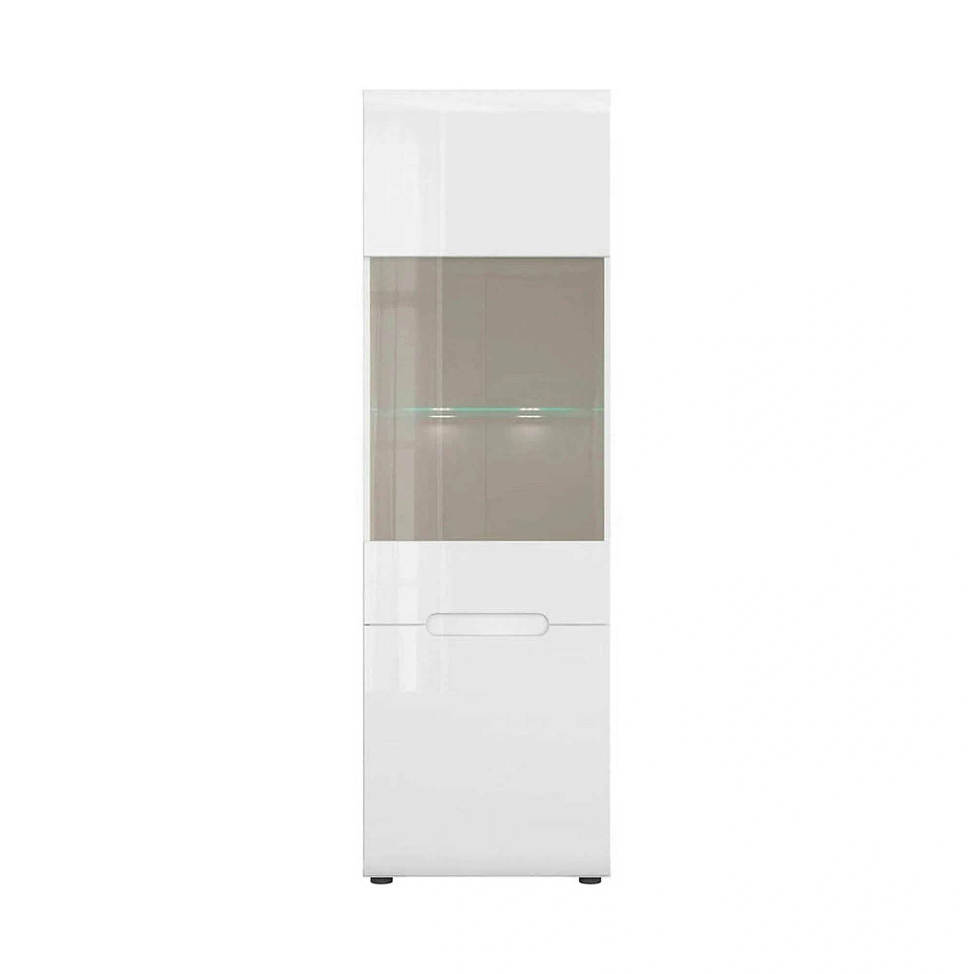 Vitrina AZTECA TRIO REG1W1D-19-6, alb, PAL/sticla securizata, 60x41x193 cm