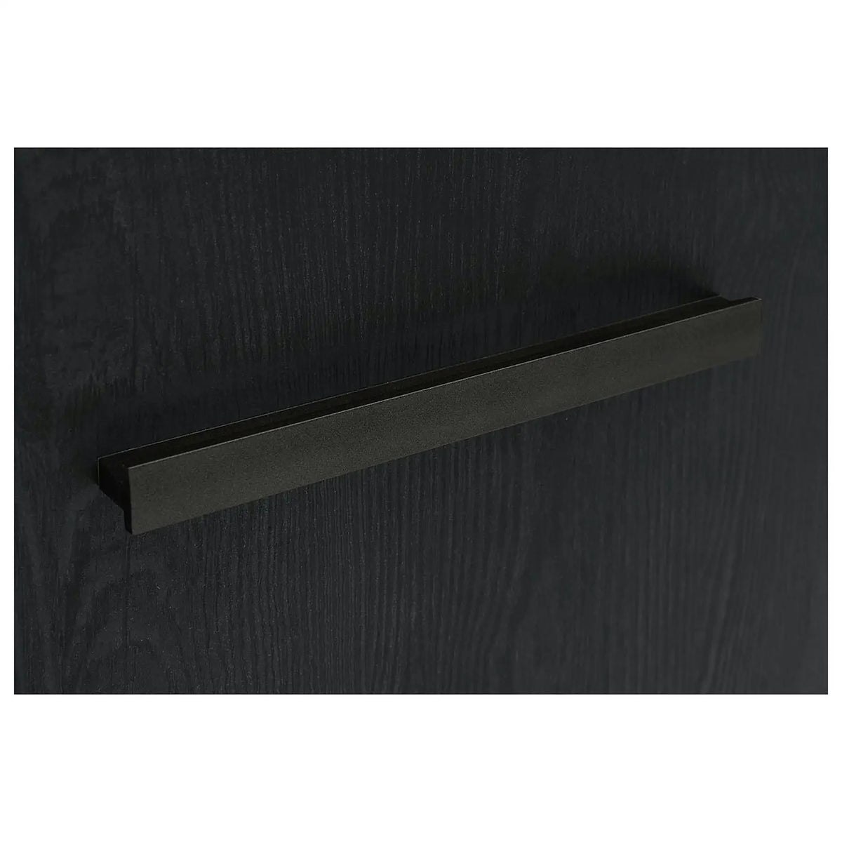 Vitrina BALIN, stejar/negru, PAL/sticla, cu iluminare LED, 101x40x149 cm