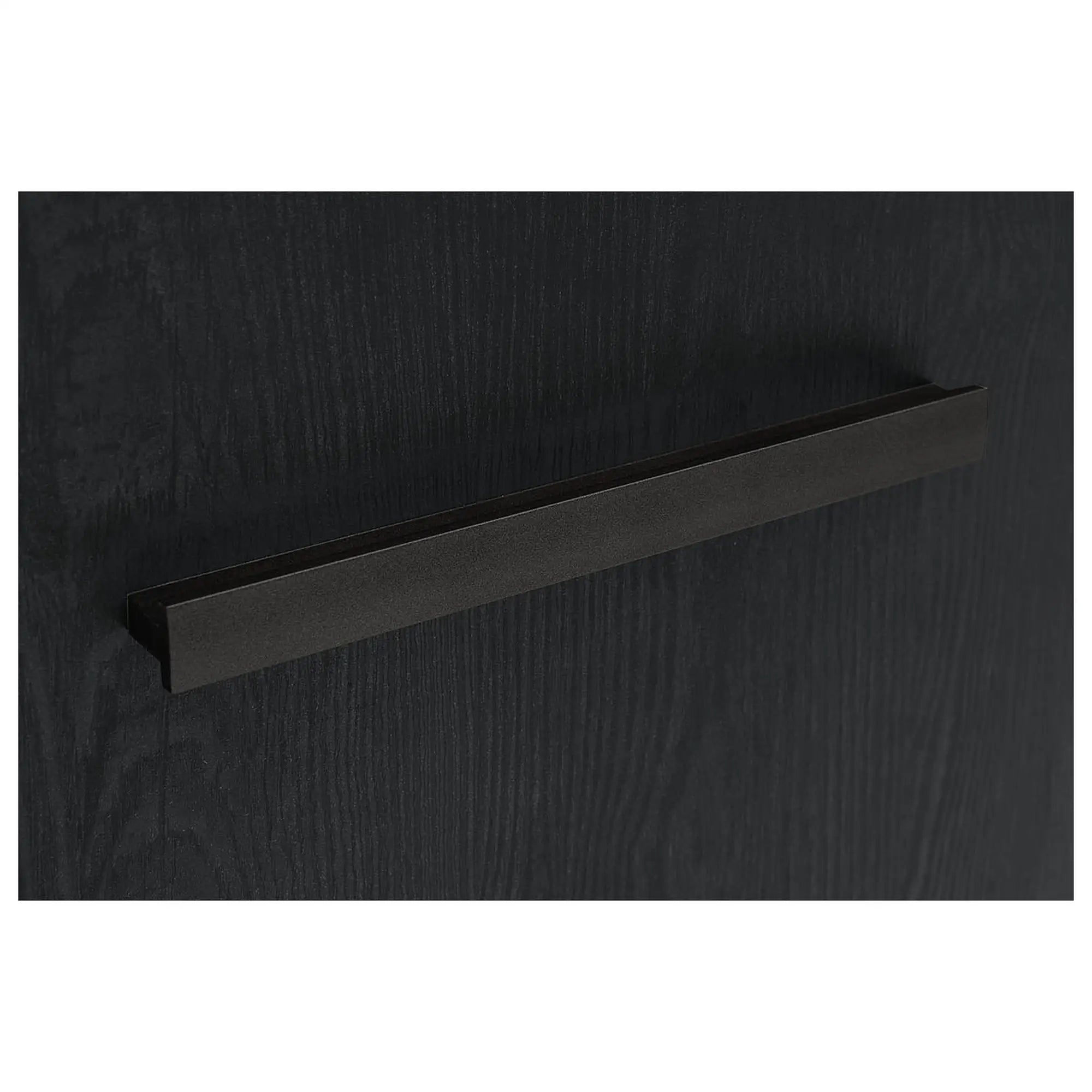 Vitrina BALIN, stejar/negru, PAL/sticla, cu iluminare LED, 101x40x149 cm