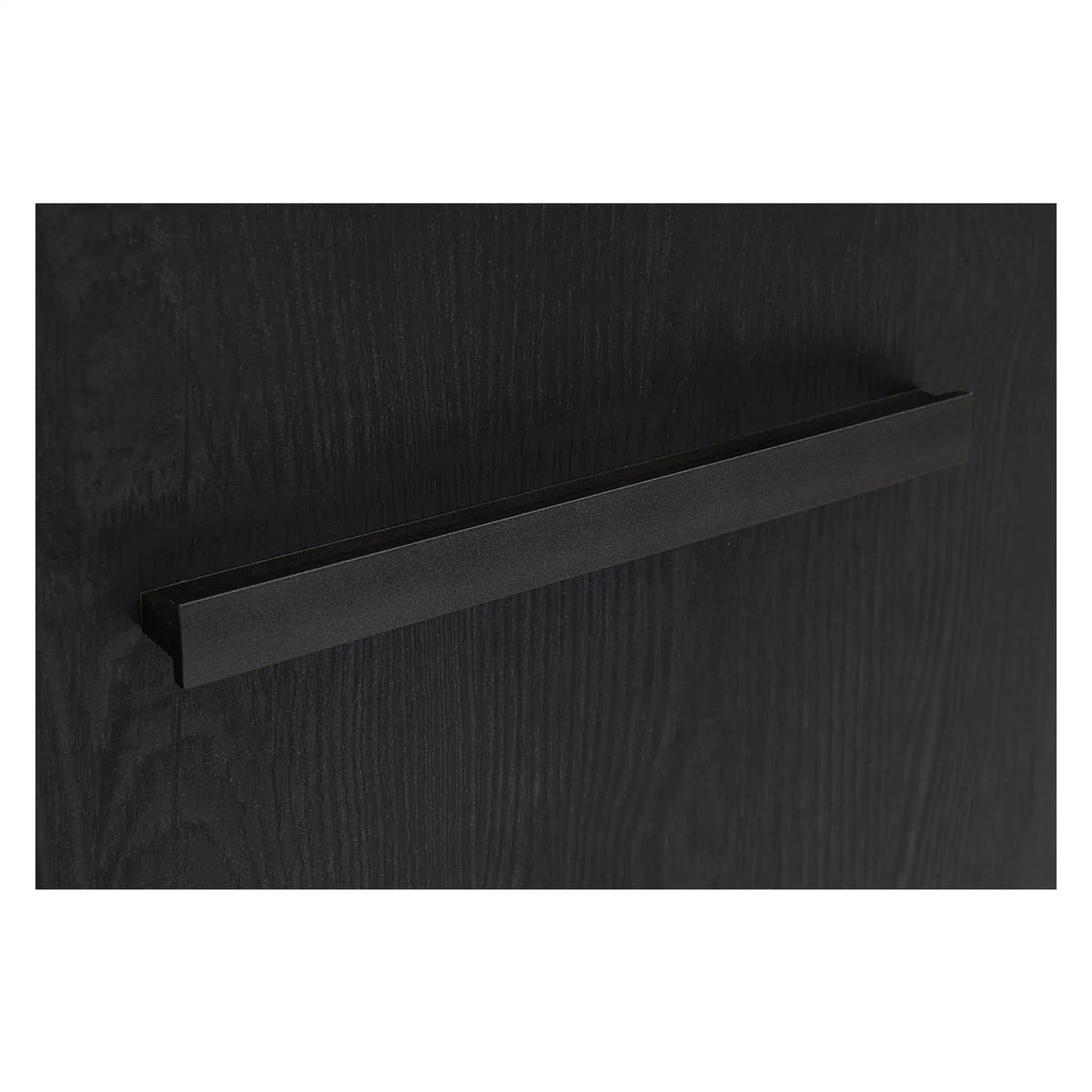 Vitrina BALIN, stejar/negru, PAL/sticla, cu iluminare LED, 68x40x197 cm