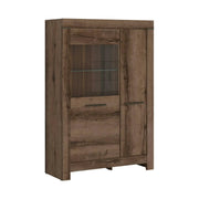 Vitrina BALIN, stejar, PAL/sticla, cu iluminare LED, 101x40x149 cm