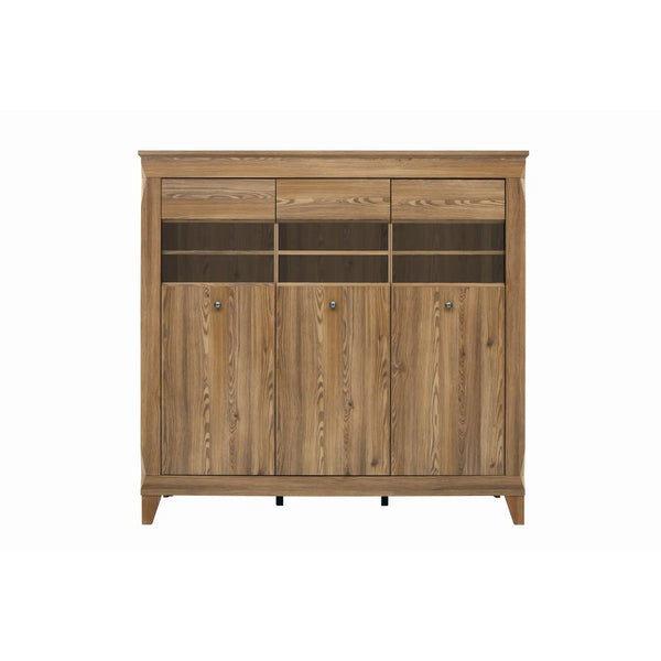 Vitrina BERGEN REG3W, stejar, PAL/sticla securizata, 156x47x151 cm