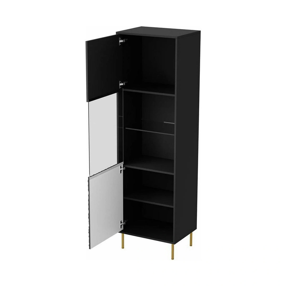 Vitrina BULLET, negru mat, PAL, 55x41x185 cm
