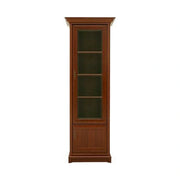 Vitrina de living KENT dreapta, castan, PAL/sticla securizata, 71x43x205 cm