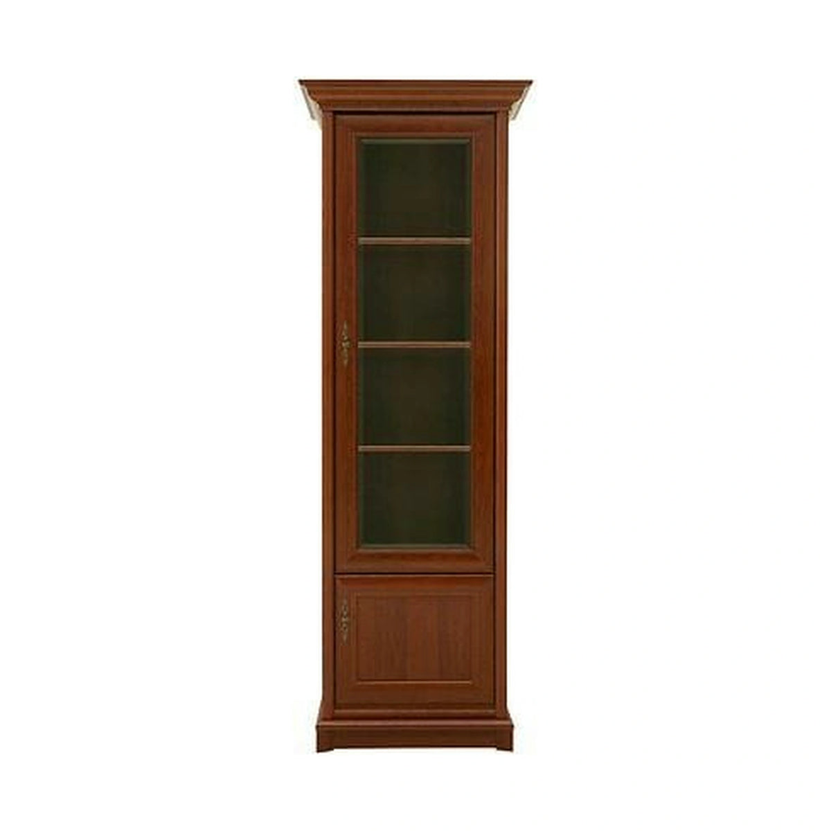 Vitrina de living KENT dreapta, castan, PAL/sticla securizata, 71x43x205 cm