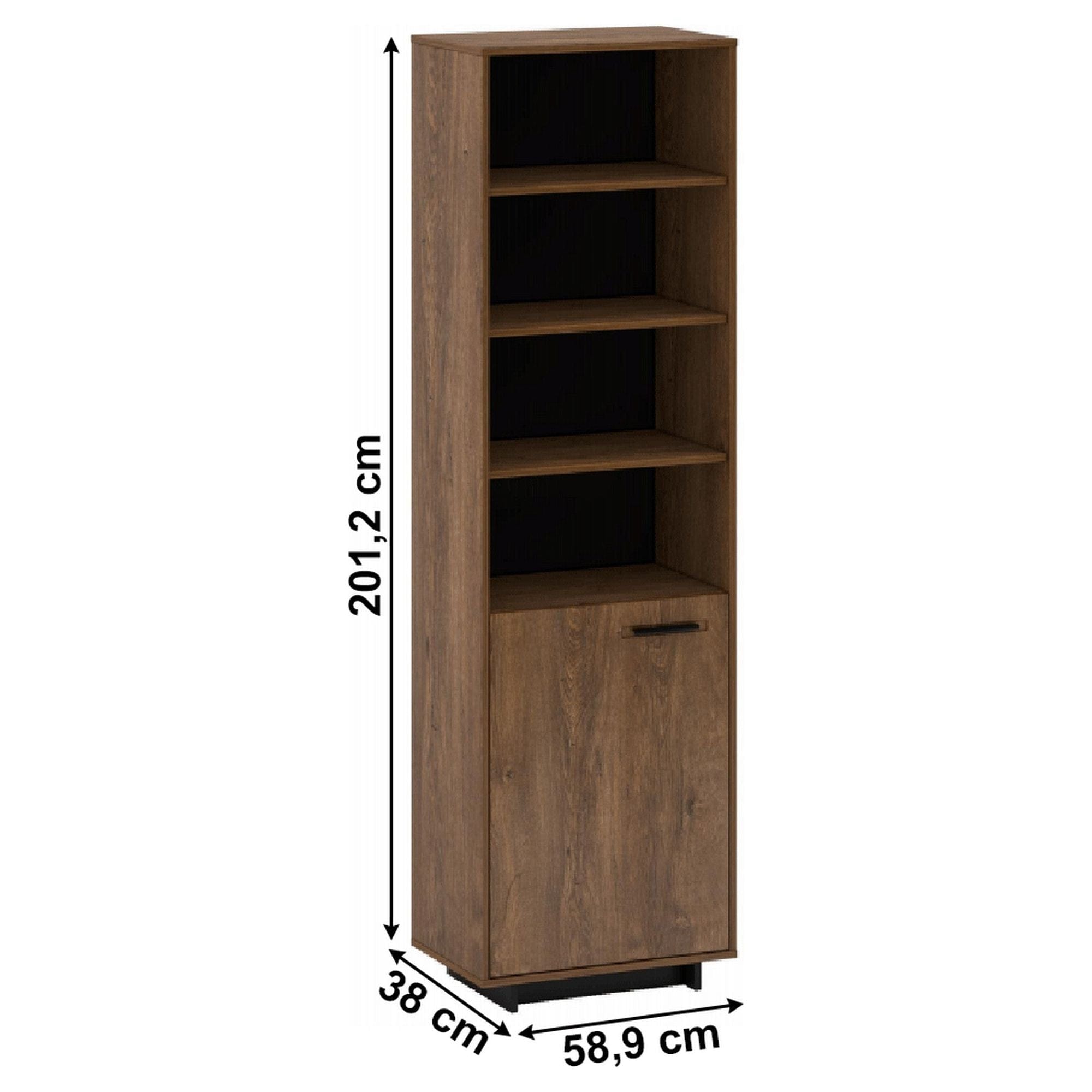Vitrina DELIS STG, stejar bolzano, 59x38x201 cm