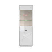 Vitrina FORN, alb lucios, PAL melaminat/sticla securizata, 64x43x201 cm
