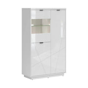 Vitrina FORN, alb lucios, PAL melaminat/sticla securizata, 94x43x157 cm