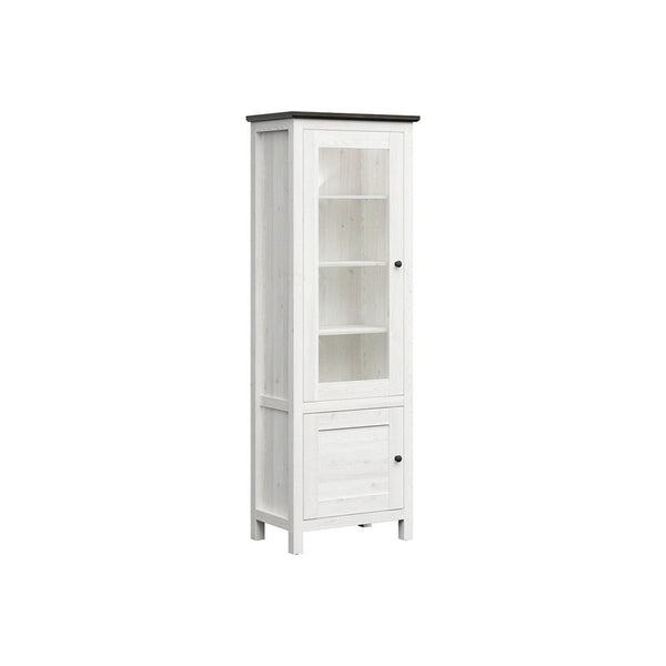 Vitrina HESEN, alb/pin larico, PAL melaminat/sticla securizata, 71x44x203 cm
