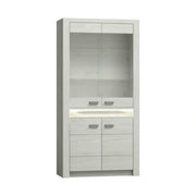 Vitrina INFINITY I-03, frasin alb, PAL melaminat/sticla, 96x42x192 cm