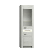 Vitrina INFINITY I-04, frasin alb, PAL melaminat/sticla, 56x42x192 cm