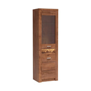 Vitrina INFINITY I-04, frasin deschis, PAL melaminat/sticla, 56x42x192 cm