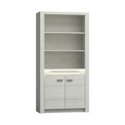 Vitrina INFINITY I-05, frasin alb, PAL melaminat, 96x42x192 cm