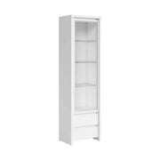 Vitrina KASPIAN, alb, PAL laminat/sticla, 56x41x201 cm