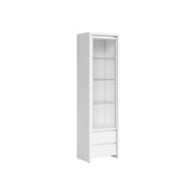 Vitrina KASPIAN, alb, PAL laminat/sticla, 56x41x201 cm