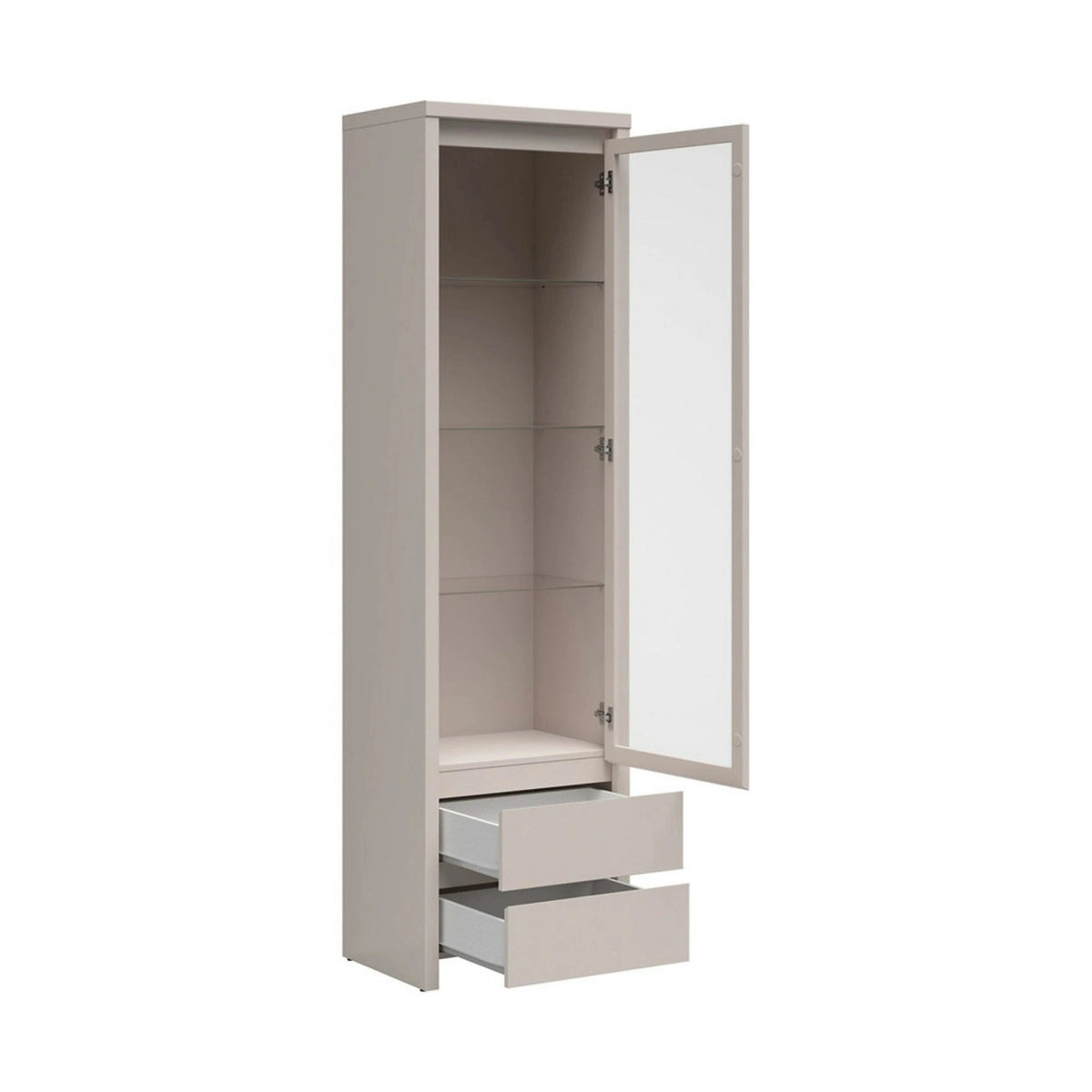 Vitrina KASPIAN, casmir, PAL/sticla, 56x41x201 cm