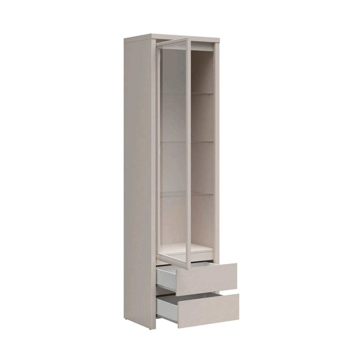 Vitrina KASPIAN, casmir, PAL/sticla, 56x41x201 cm