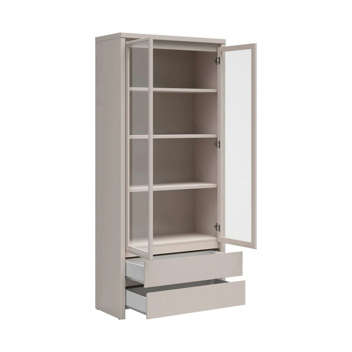 Vitrina KASPIAN, casmir, PAL/sticla, 90x41x201 cm