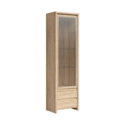 Vitrina KASPIAN, stejar sonoma, PAL/sticla, 56x41x201 cm