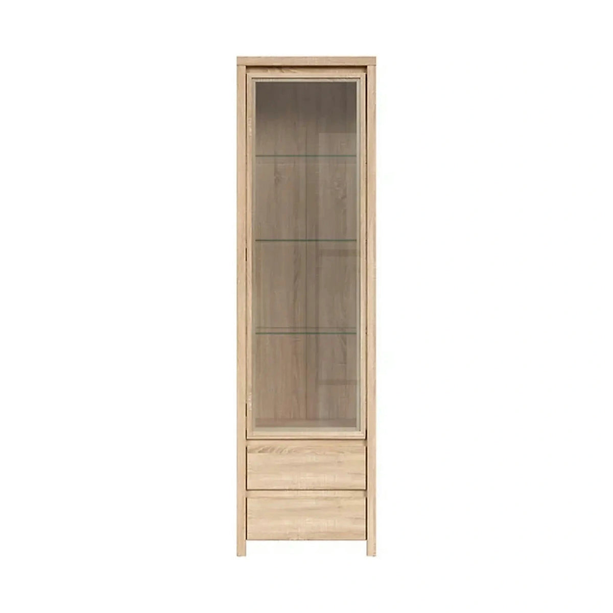 Vitrina KASPIAN, stejar sonoma, PAL/sticla, 56x41x201 cm