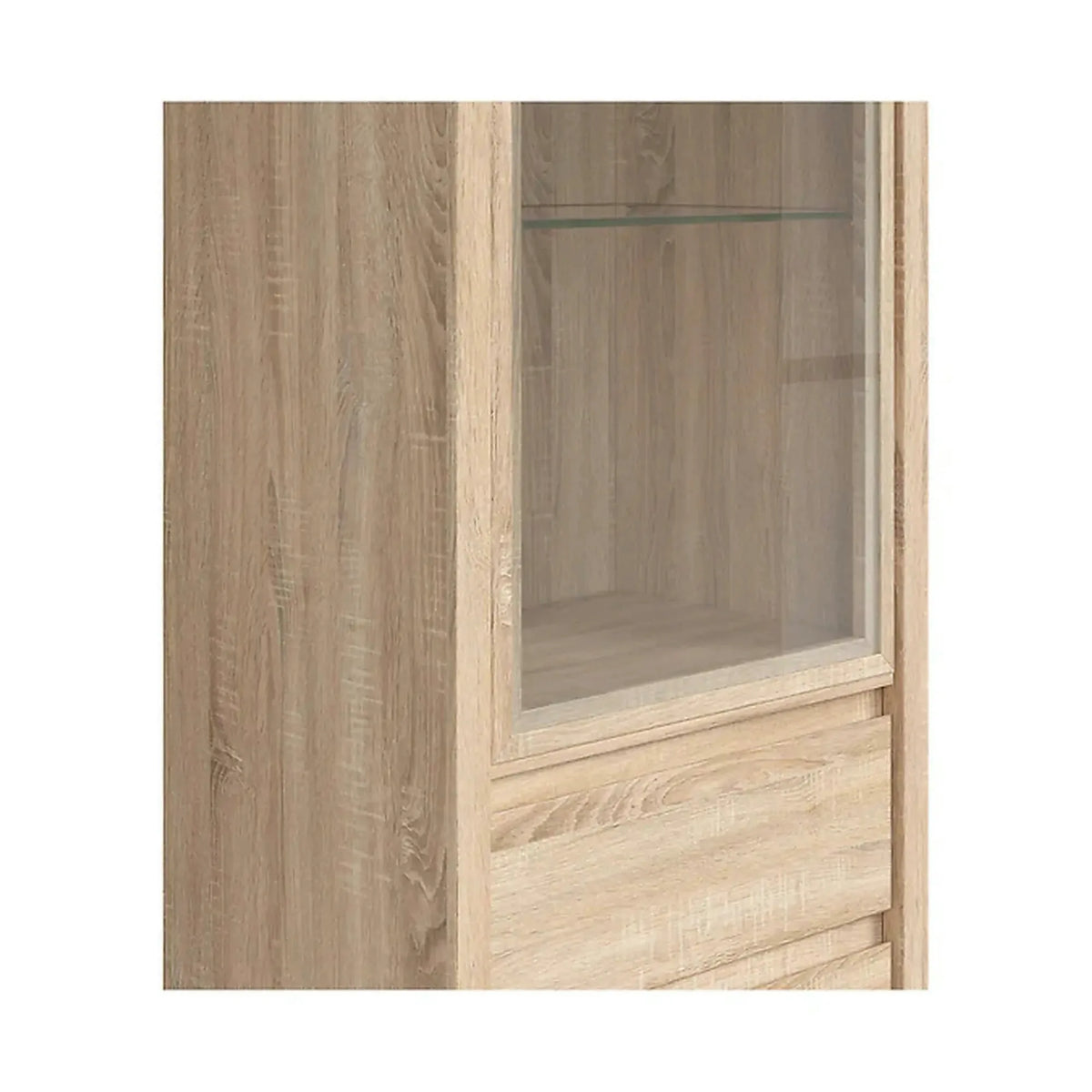 Vitrina KASPIAN, stejar sonoma, PAL/sticla, 56x41x201 cm