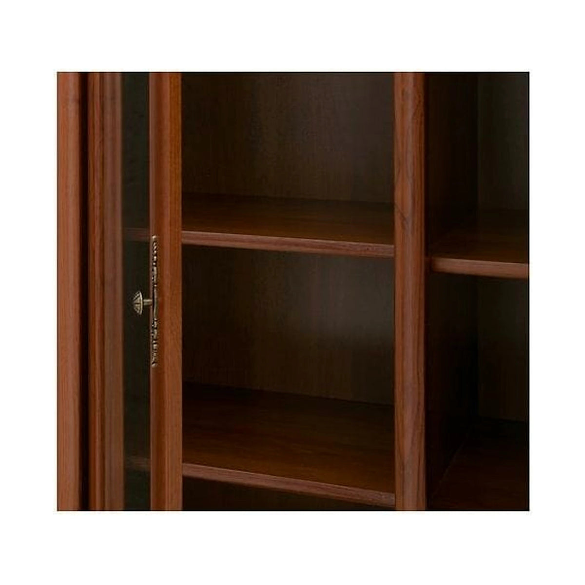 Vitrina KENT, castan, PAL/sticla securizata, 168x43/50x205 cm