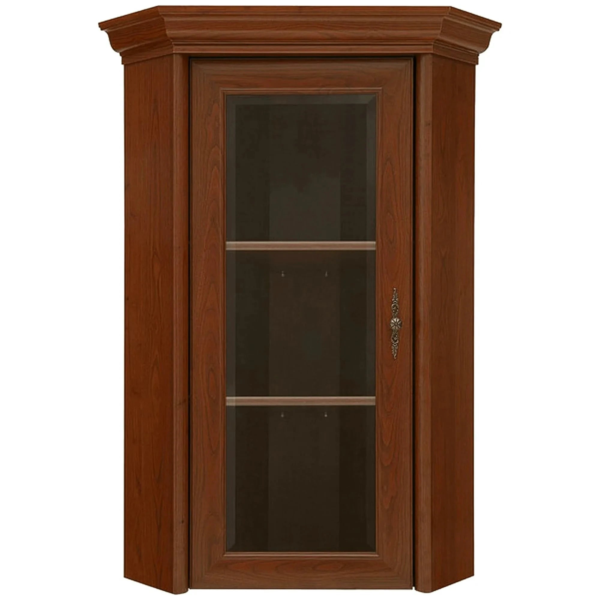 Vitrina KENT ENAD1WN, castan, PAL/sticla securizata, 59x59x115 cm