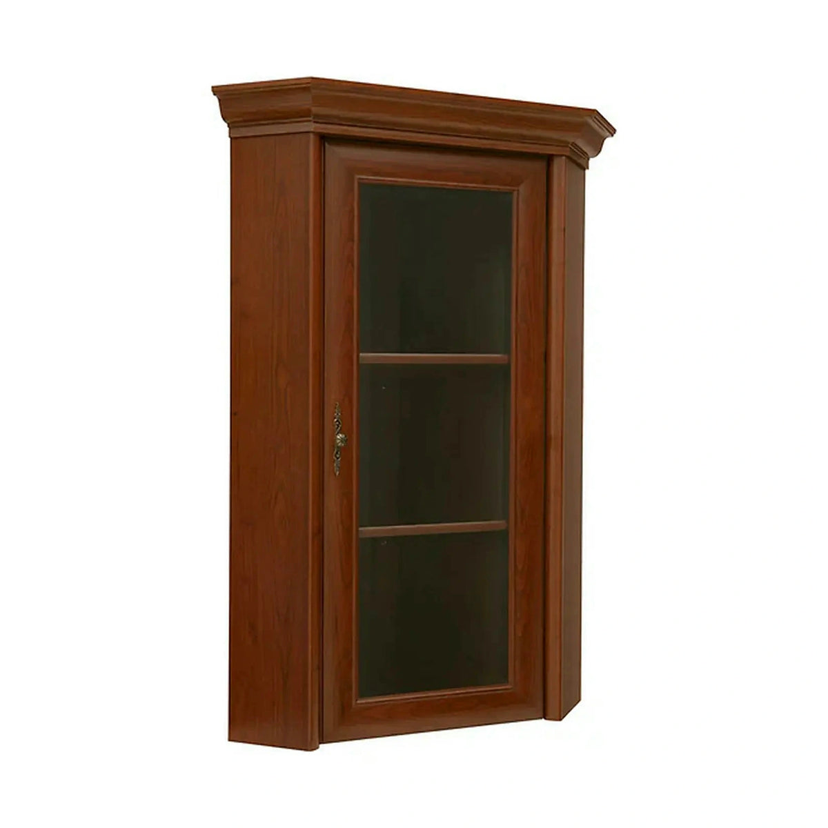 Vitrina KENT ENAD1WN, castan, PAL/sticla securizata, 59x59x115 cm