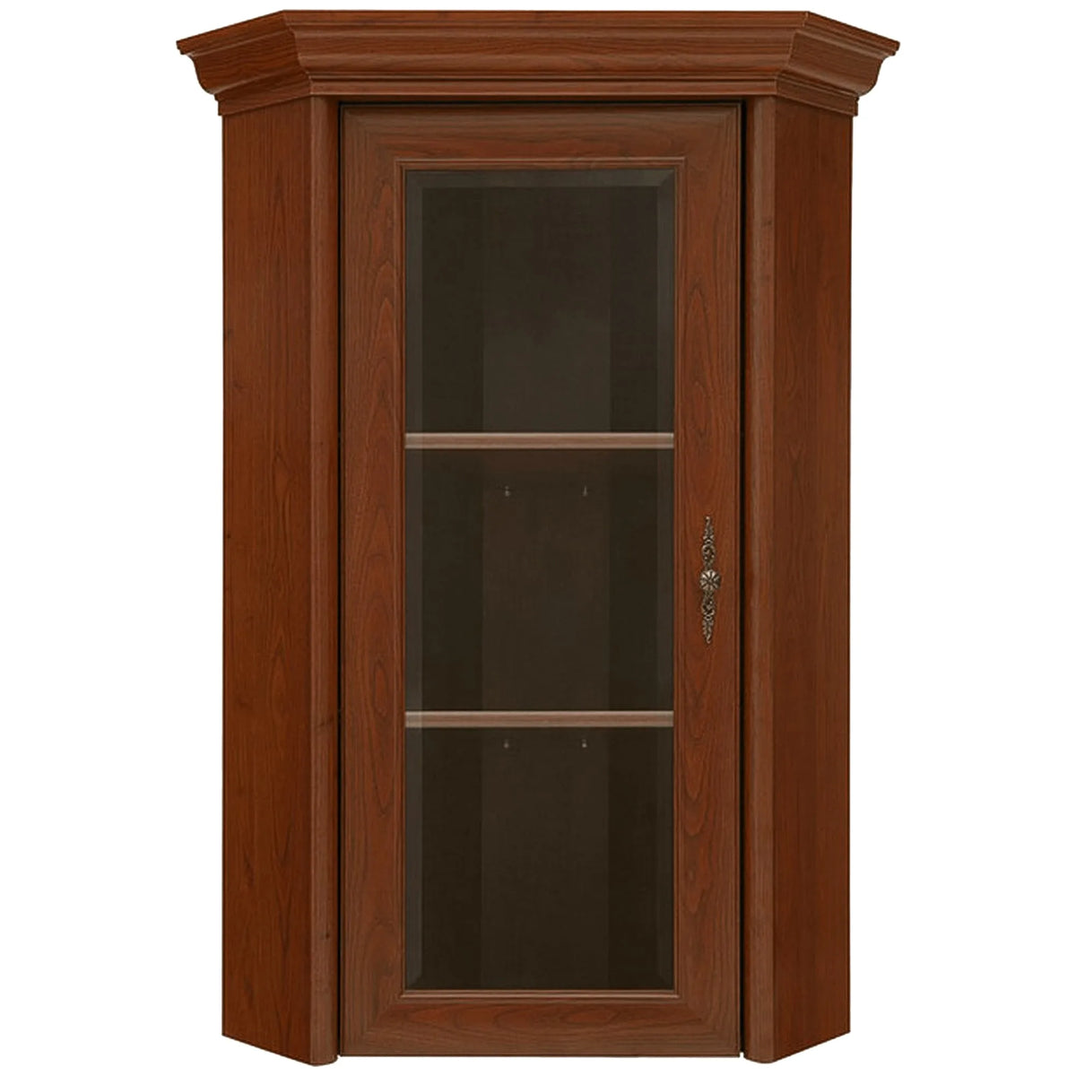 Vitrina KENT ENAD1WN, castan, PAL/sticla securizata, 59x59x115 cm